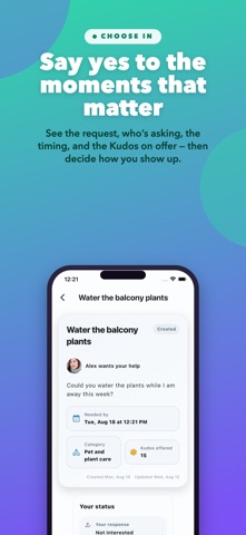 Fravorly screen for choosing to help with a favor