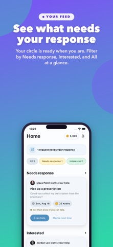 Fravorly feed with favor requests from a trusted network